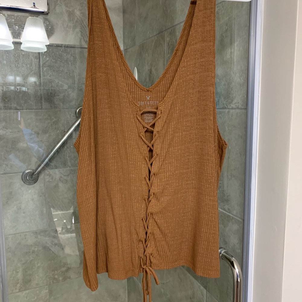 Aerie Lace Up Crop Top